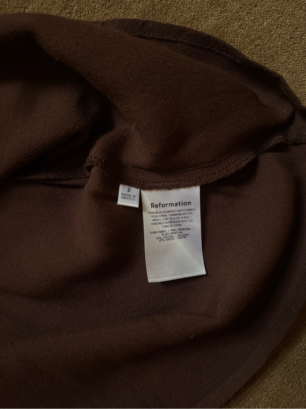 Reformation Midi Skirt, Brown Size 2 - Picture 4 of 4